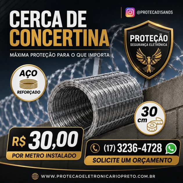 Promoção Cerca de Concertina! Proteção Segurança Eletrônica 